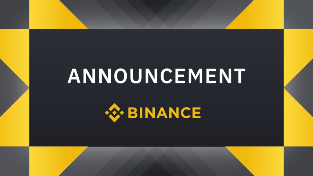 binance announcement.